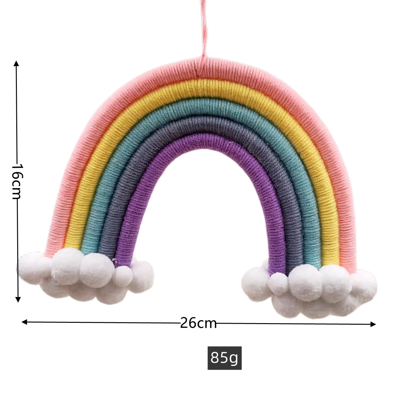 Ins Nordic Style Home Children's Room Decoration Rainbow Pendant Yarn Woven Diy Material Bag Creative Tapestry Wholesale Item Picture