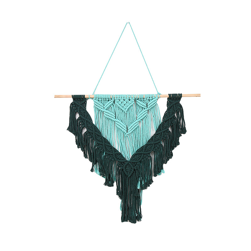 New Mint Green Hand-Woven Decorative Tapestry Two-Color Thread Woven Background Wall Living Room Bed Wall Blanket Wholesale Item Picture