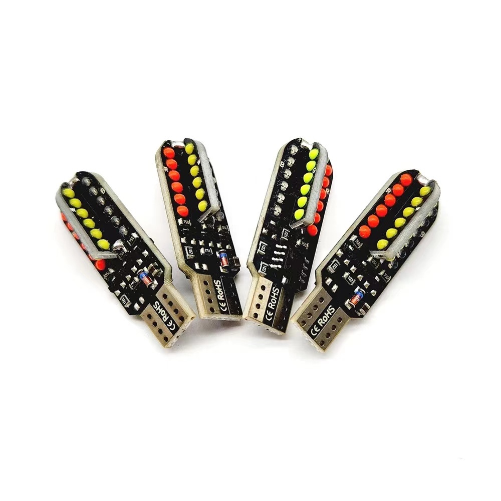 七彩爆闪示宽灯汽车led小插泡超亮12伏车内氛围灯装饰灯改装T10灯