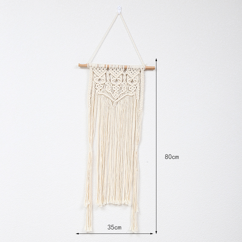 Cross-Border Bohemian Cotton Rope Hand-Woven Tapestry Shelf Decorative Wall Storage Tapestry Tassel Tapestries Application Scenario