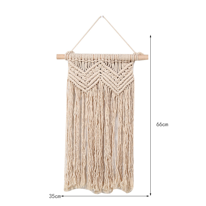 Cross-Border Simple Style Hand-Woven Tapestry Woven Double V Pattern Decorative Background Wall Living Room Bed Wall Blanket Wholesale Specification drawing