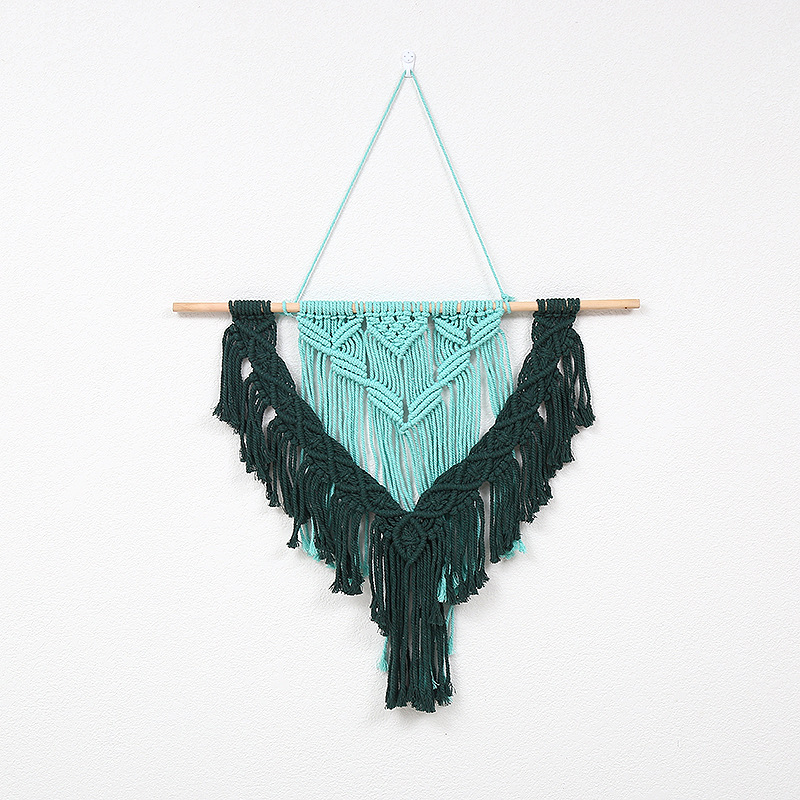New Mint Green Hand-Woven Decorative Tapestry Two-Color Thread Woven Background Wall Living Room Bed Wall Blanket Wholesale details Picture