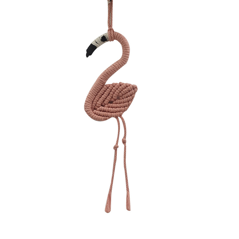 New Nordic Wind Cotton Rope Hand-Woven Tapestry Home Decoration Children's Room Flamingo Living Room Background Wall Hanging Ornaments details Picture