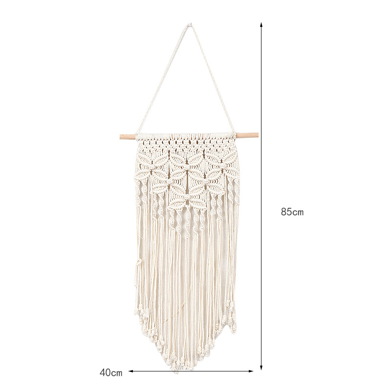 Cross-Border Simple Wind Hand-Woven Triangular Decorative Tapestry Cotton Woven Home Wall Hanging Background Wall Blanket Wholesale Specification drawing