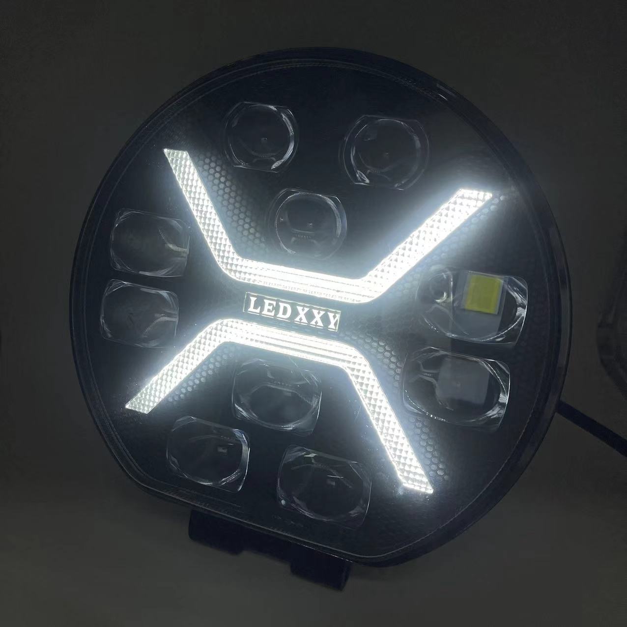 Ouka LED headlights, front bumper roof lights, 120W dual-color lights, 9-inch round spotlights Specification drawing