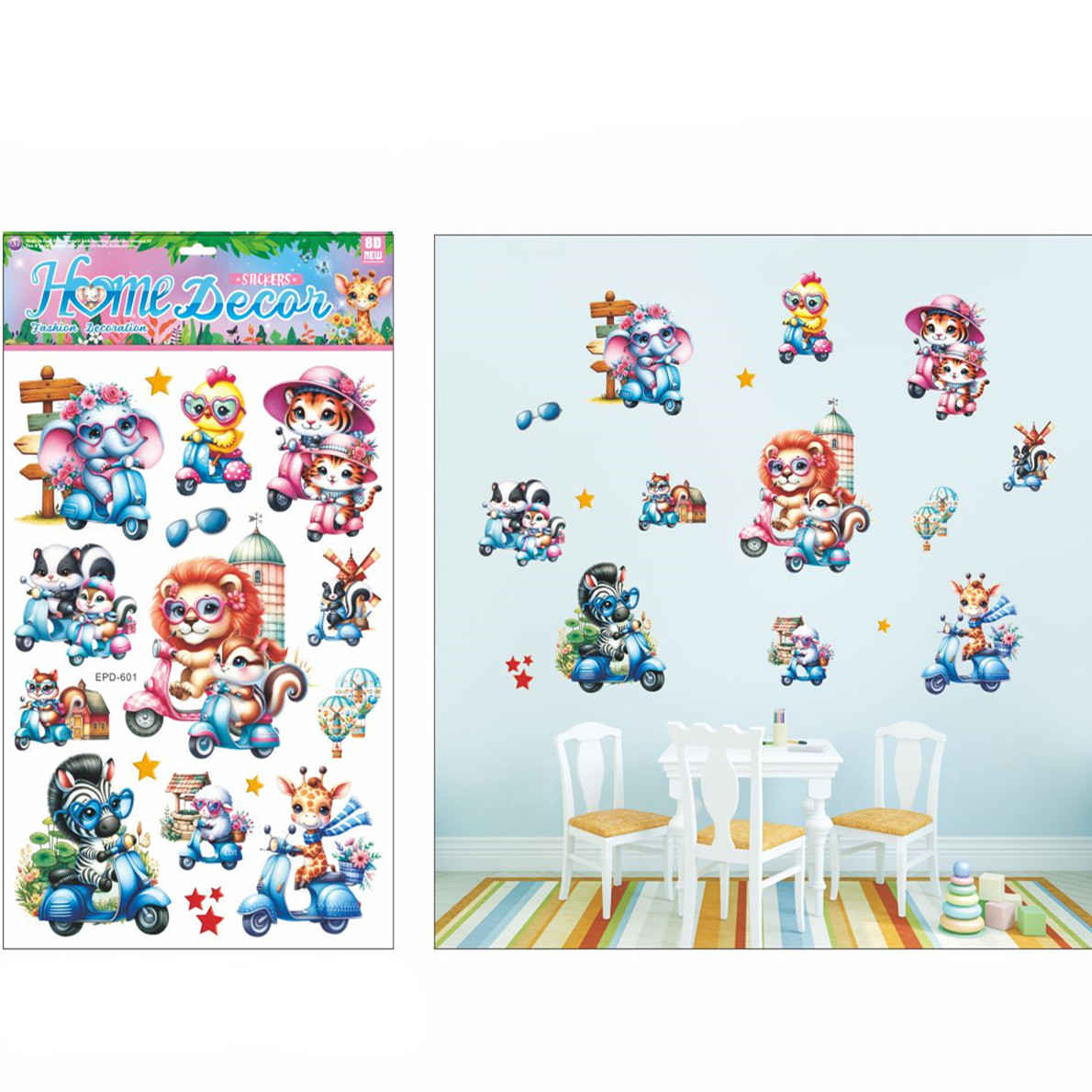 8D cartoon diy stickers, casual stickers, creative cartoon stickers, wall stickers, refrigerator stickers, interior decoration stickers Specification image