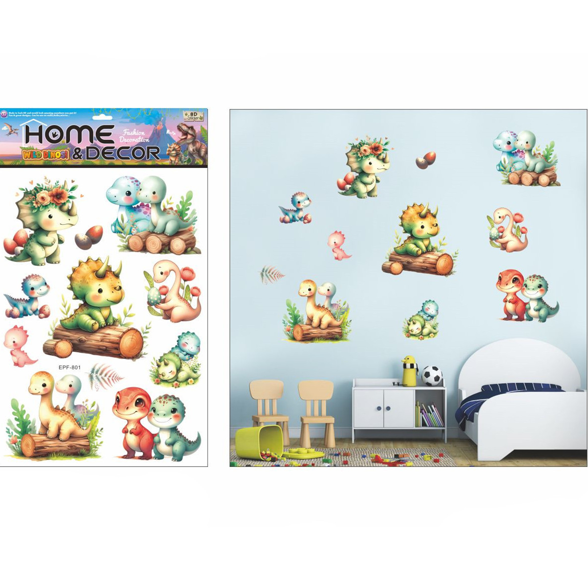 儿童房幼儿园装饰贴纸卧室教室卡通场景布置贴画墙纸3D贴纸详情1