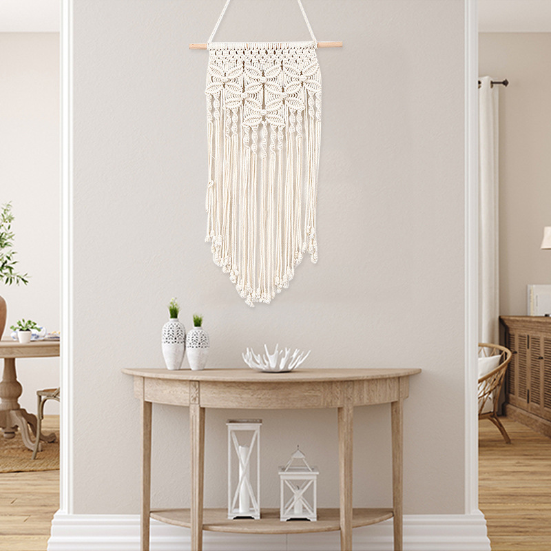 Cross-Border Simple Wind Hand-Woven Triangular Decorative Tapestry Cotton Woven Home Wall Hanging Background Wall Blanket Wholesale details Picture