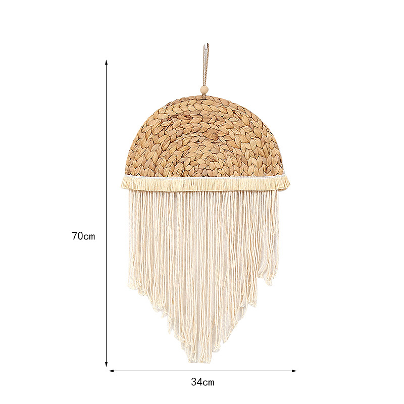 Cross-Border Simple Wind Hemp Rope Hand-Woven Decorative Tapestry Woven Semi-Round Fringe Pendant Background Wall Creative Hanging Decoration Item Picture