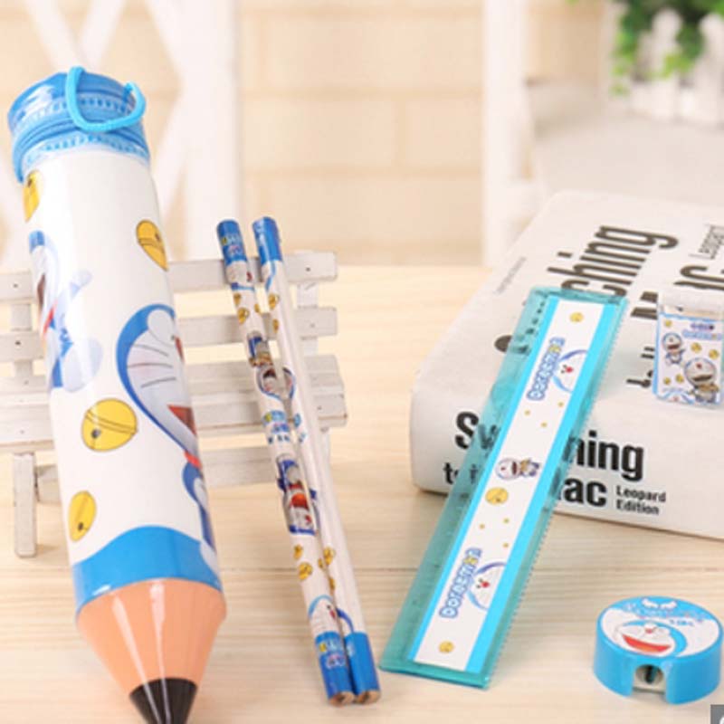 Customized colored pvc pen-shaped pen holders, cartoon pen cases, stationery sets, pen cases, children's pen cases