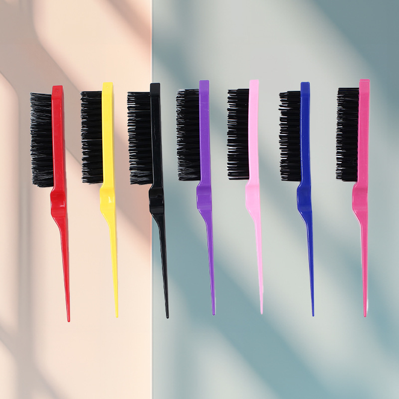 三排梳美发造型打毛梳尖尾梳蓬松卷发梳化妆晚妆塑料梳子包头梳