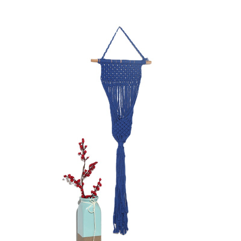 Boho Dried Flower Decoration Tapestry Woven Flowerpot Hanging Pocket Fringe Hanging Background Wall Living Room Headboard Tapestry Application Scenario