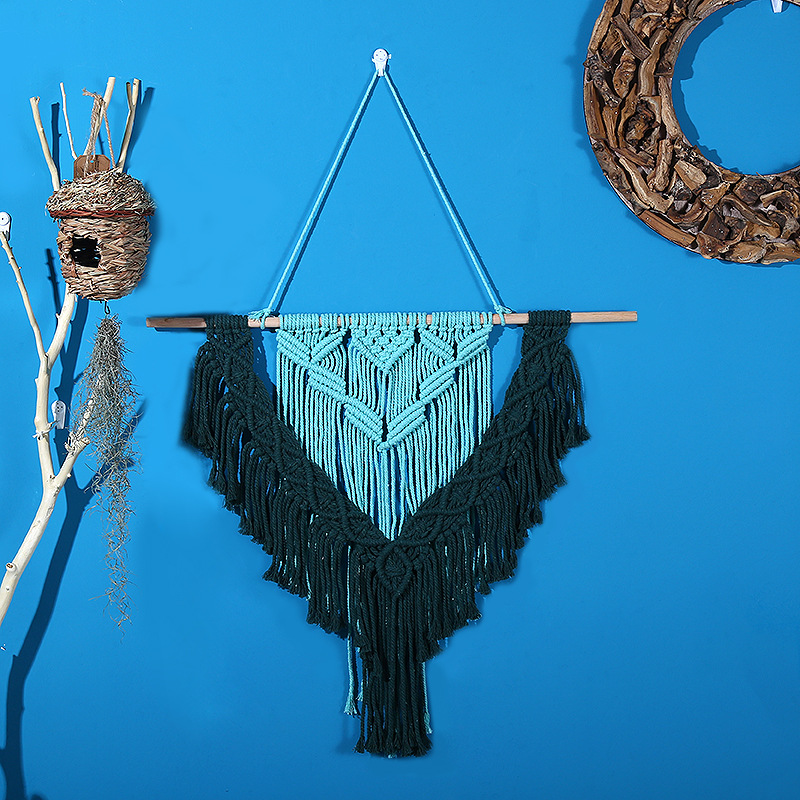 New Mint Green Hand-Woven Decorative Tapestry Two-Color Thread Woven Background Wall Living Room Bed Wall Blanket Wholesale