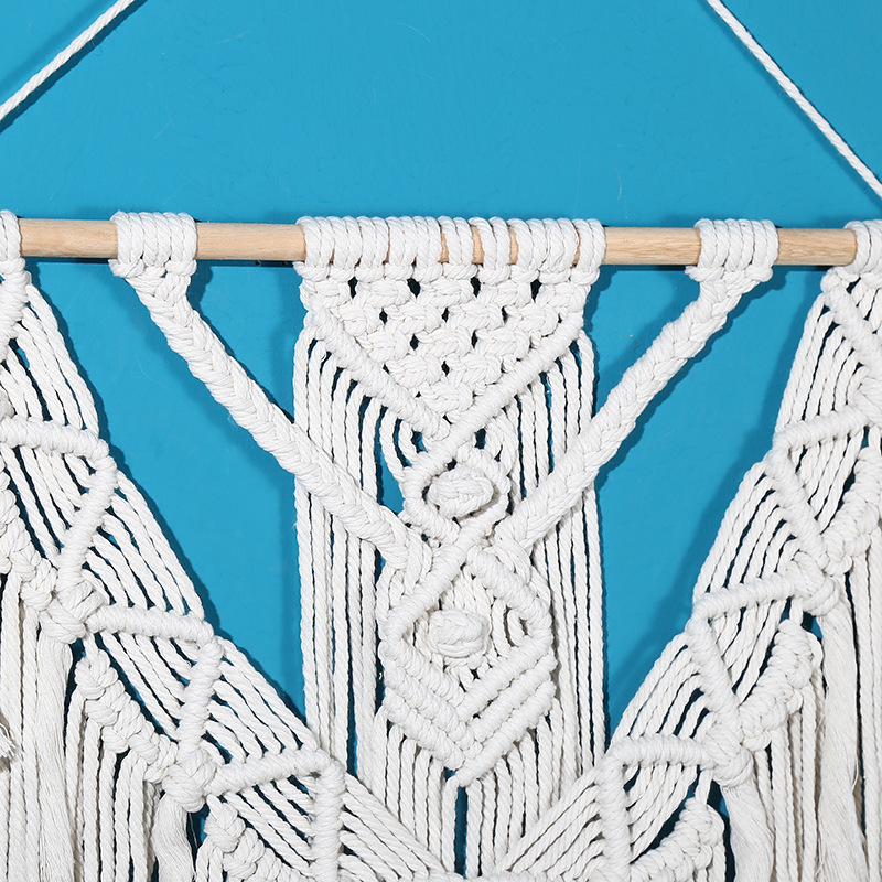 Manufacturers Direct To Bohemian Hand-Woven Tapestry Cotton Woven Background Wall Living Room Triangle Fringe Tapestry Specification drawing