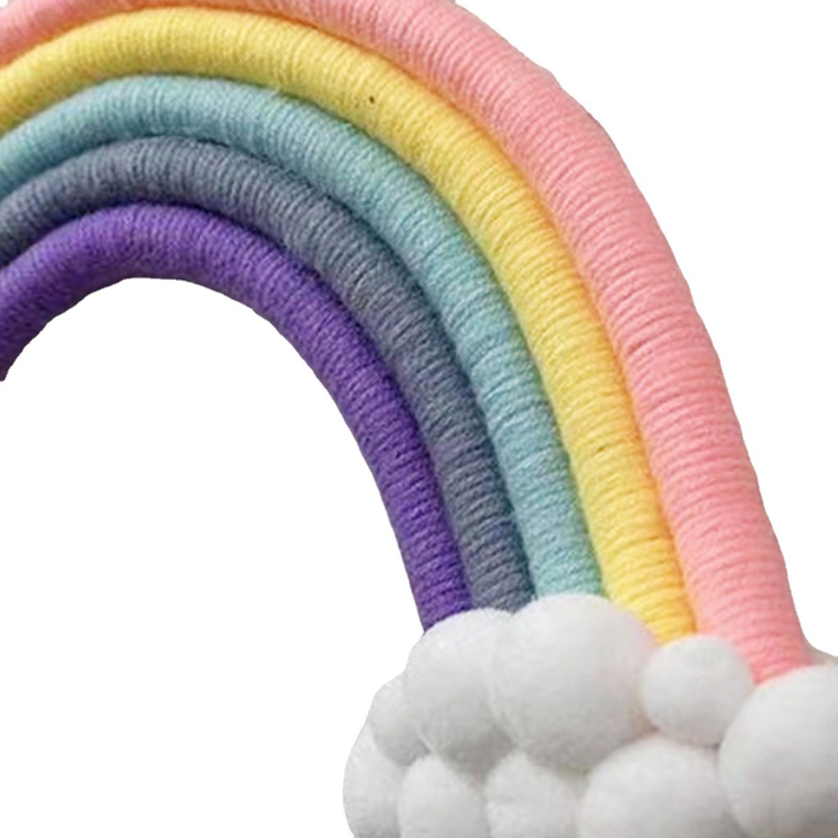 Ins Nordic Style Home Children's Room Decoration Rainbow Pendant Yarn Woven Diy Material Bag Creative Tapestry Wholesale Specification drawing