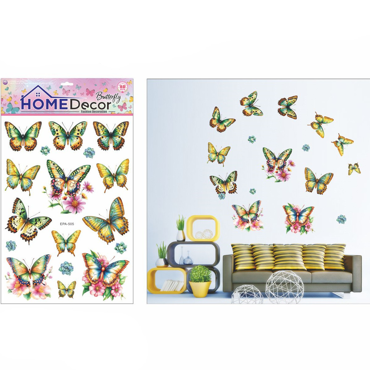 3D butterfly wall stickers, living room decorations, TV and refrigerator stickers, butterfly wall stickers, decorative stickers details Picture