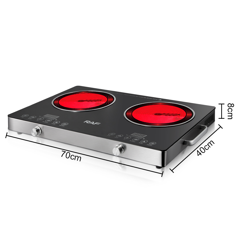RAF double head double stove electric ceramic oven Household manufacturers electric ceramic oven two eyes outside bench high power multi-head furnace R.8050 Item Picture