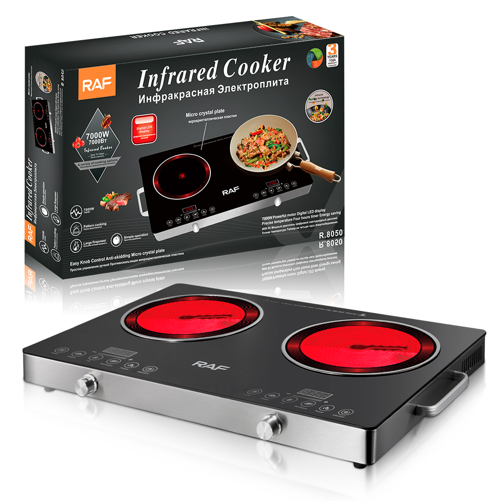 RAF double head double stove electric ceramic oven Household manufacturers electric ceramic oven two eyes outside bench high power multi-head furnace R.8050 details Picture