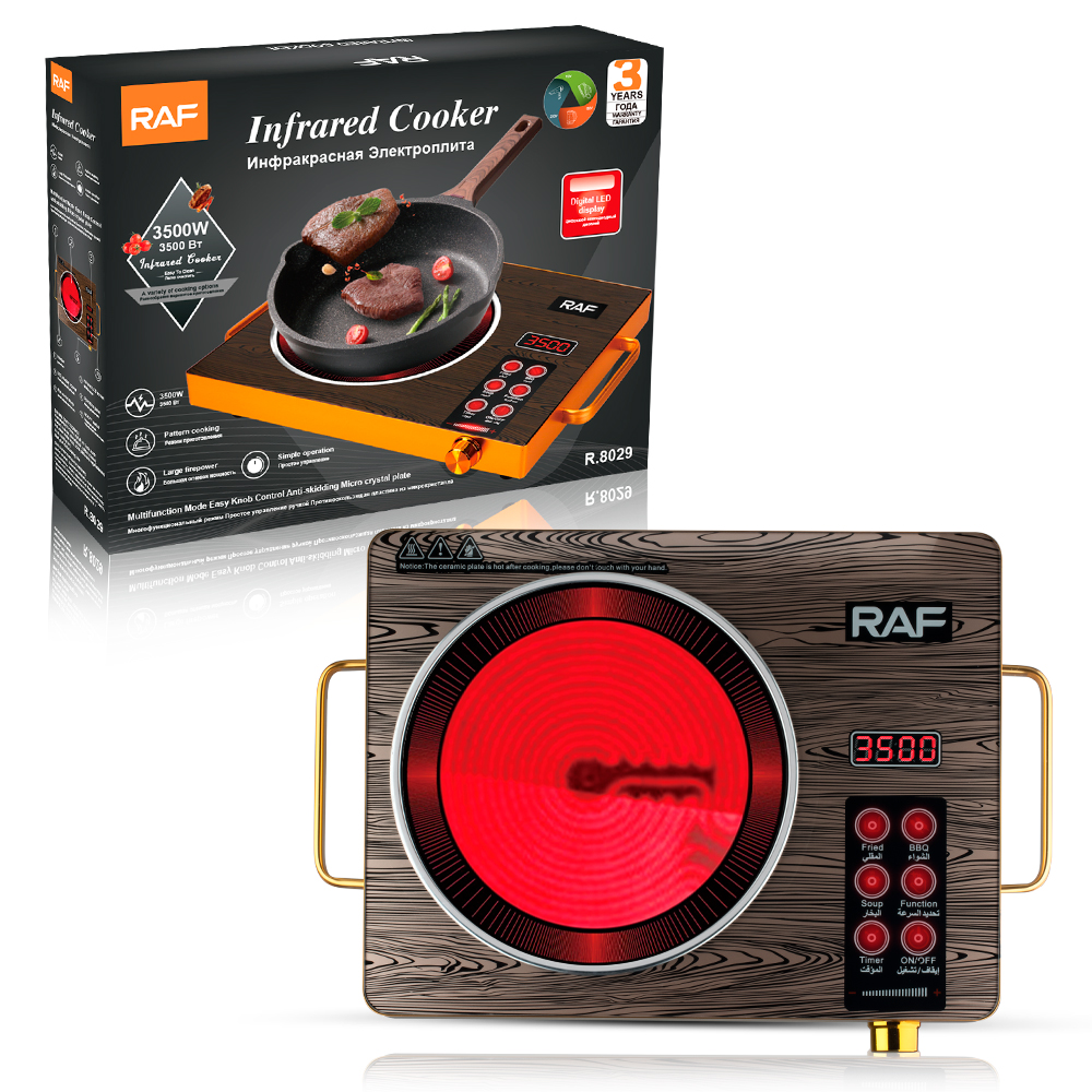 RAF European standard electric ceramic stove, household multi-functional high-power stir-frying hot pot, light wave induction cooker, countertop electric stove R.8029 details Picture