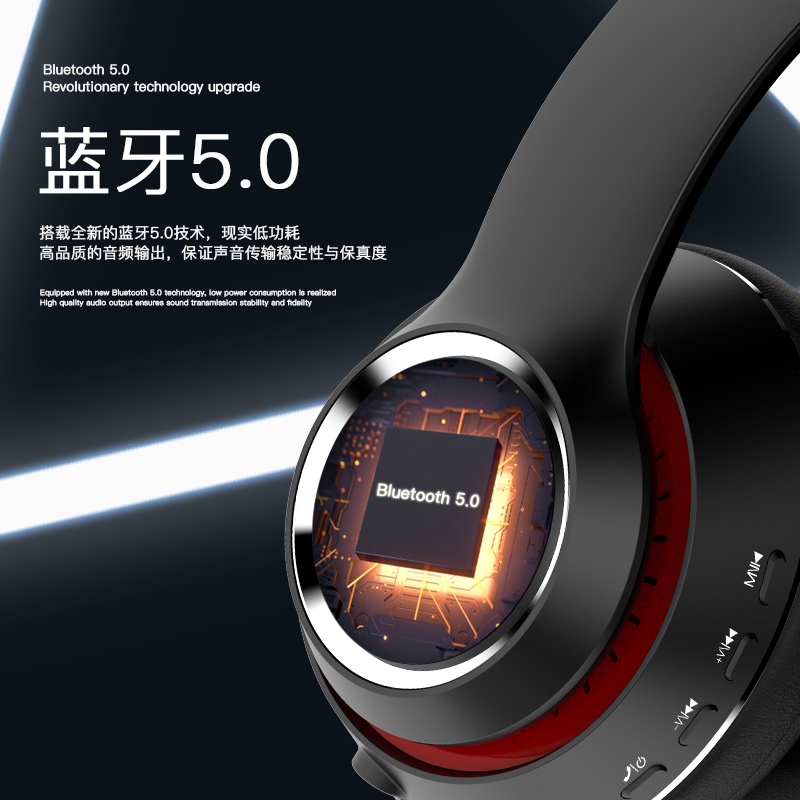 MOYUE无线耳机Wireless headset跨境爆款头戴式耳机马卡龙产品图