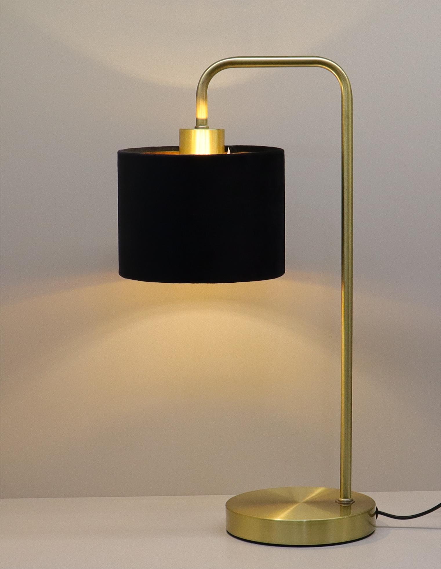 INS Light luxury metal table lamp Velvet cloth decorative lamps retro iron table lamp