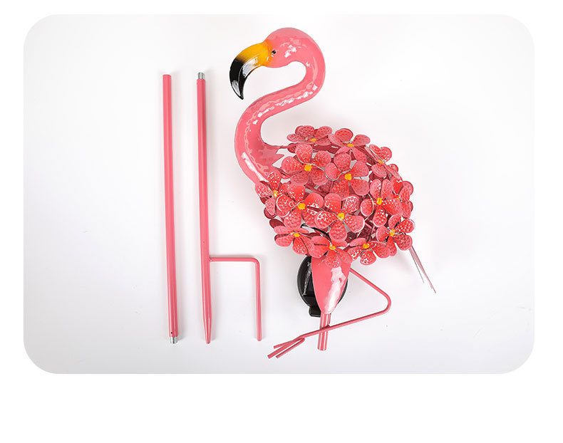 跨境太阳能火烈鸟地插灯铁艺装饰灯LED户外庭院灯花园景区氛围灯详情10