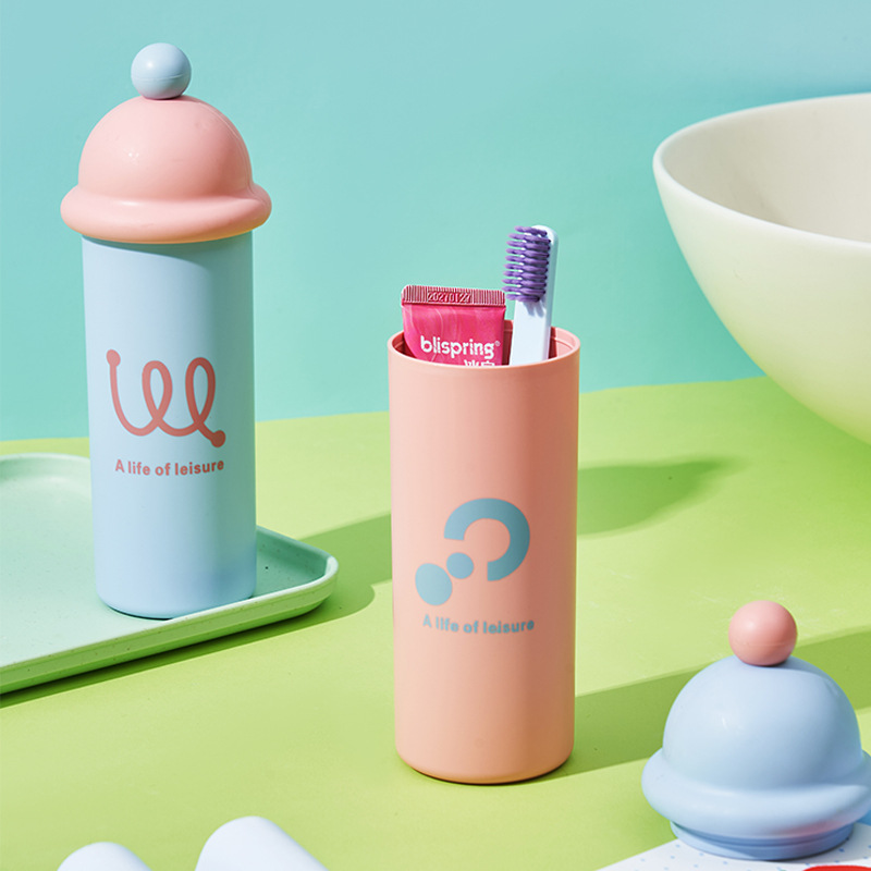 C26-0590 Nordic Minimalist Travel Toothbrush Box Portable Set with Cover, storage tooth tube, creative tooth bucket Application Scenario