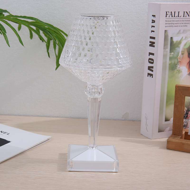 Decorative table lamp, spotted crystal wine glass, popular online bestseller, light luxury bedside bedroom, cross-border ambient light, rechargeable night light, table lamp, Christmas pic 2