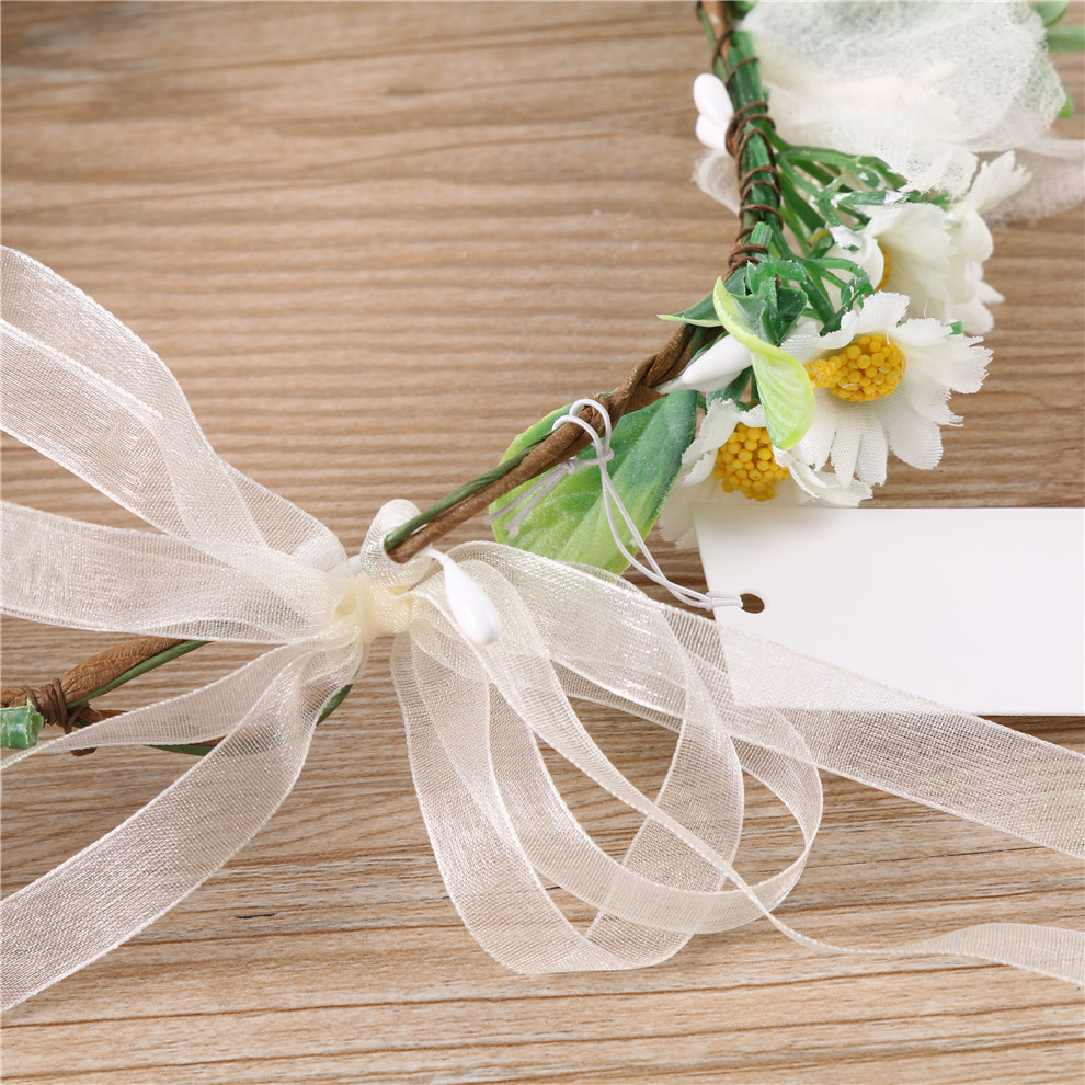 Yiwu factory Jialan's new fresh Daisy wreath, simple princess sweet hair band, travel photo prop wreath Specification image