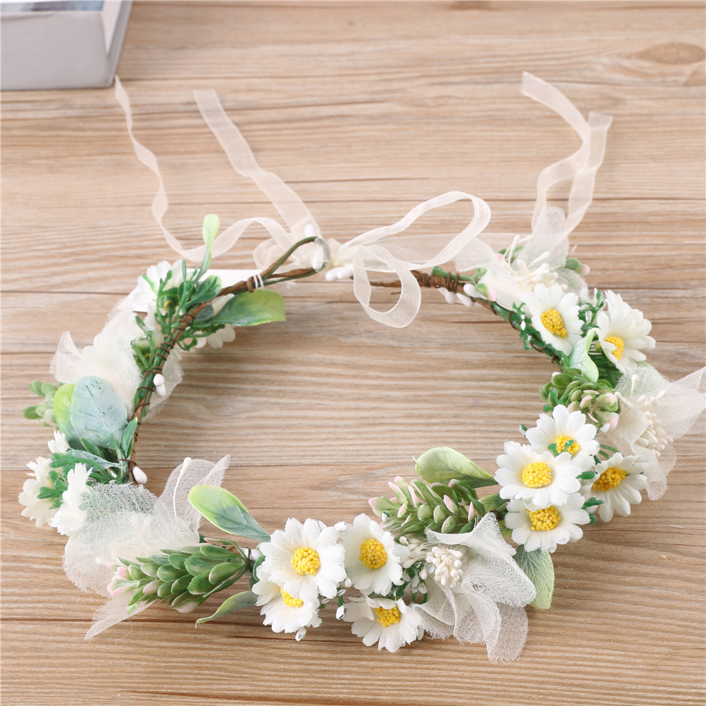 Yiwu factory Jialan's new fresh Daisy wreath, simple princess sweet hair band, travel photo prop wreath