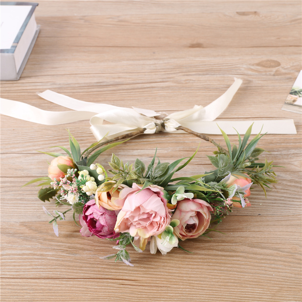 2025义乌嘉兰花环 仿真花朵发箍头饰 拍照摄影道具 美拉德流行色牡丹花朵头箍发饰 承接来样来图定制 自主工厂欢迎来询详情3