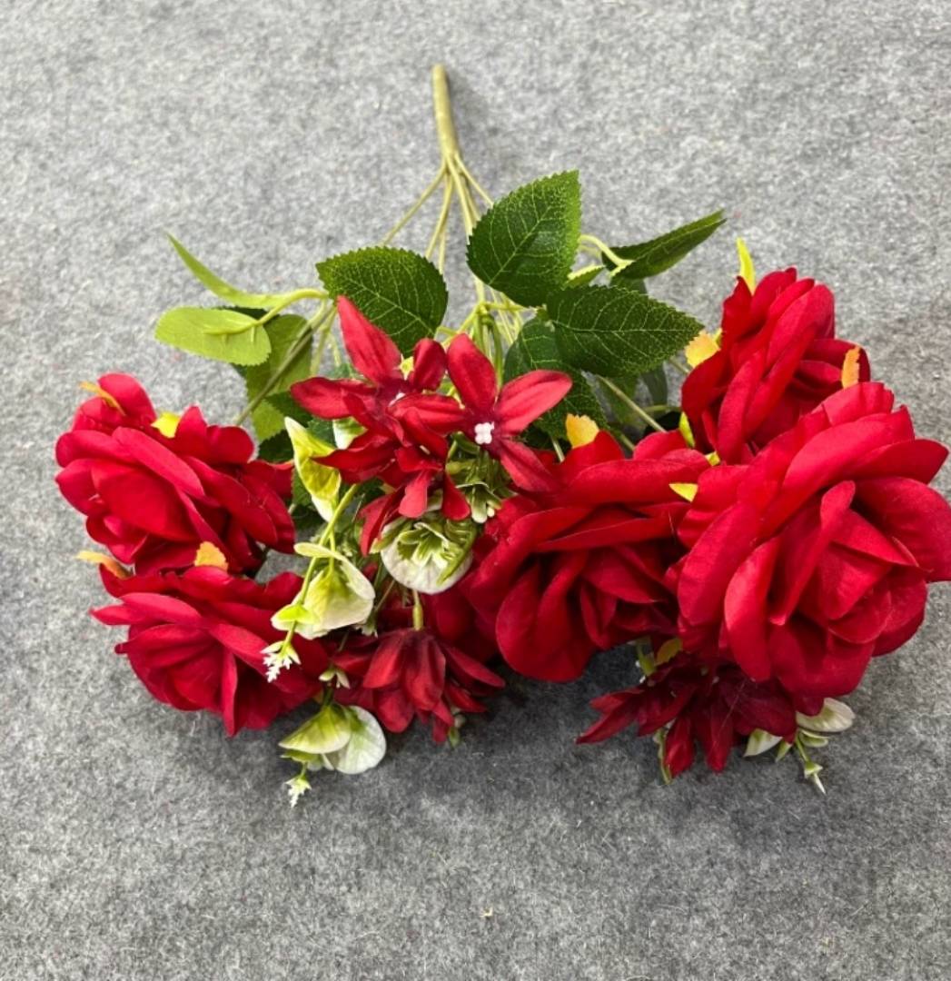 圣同仿真花艺鸡蛋花泡沫花 办公室文化装饰 仿真园艺玫瑰 节日礼品过年装饰品仿真花仿真花