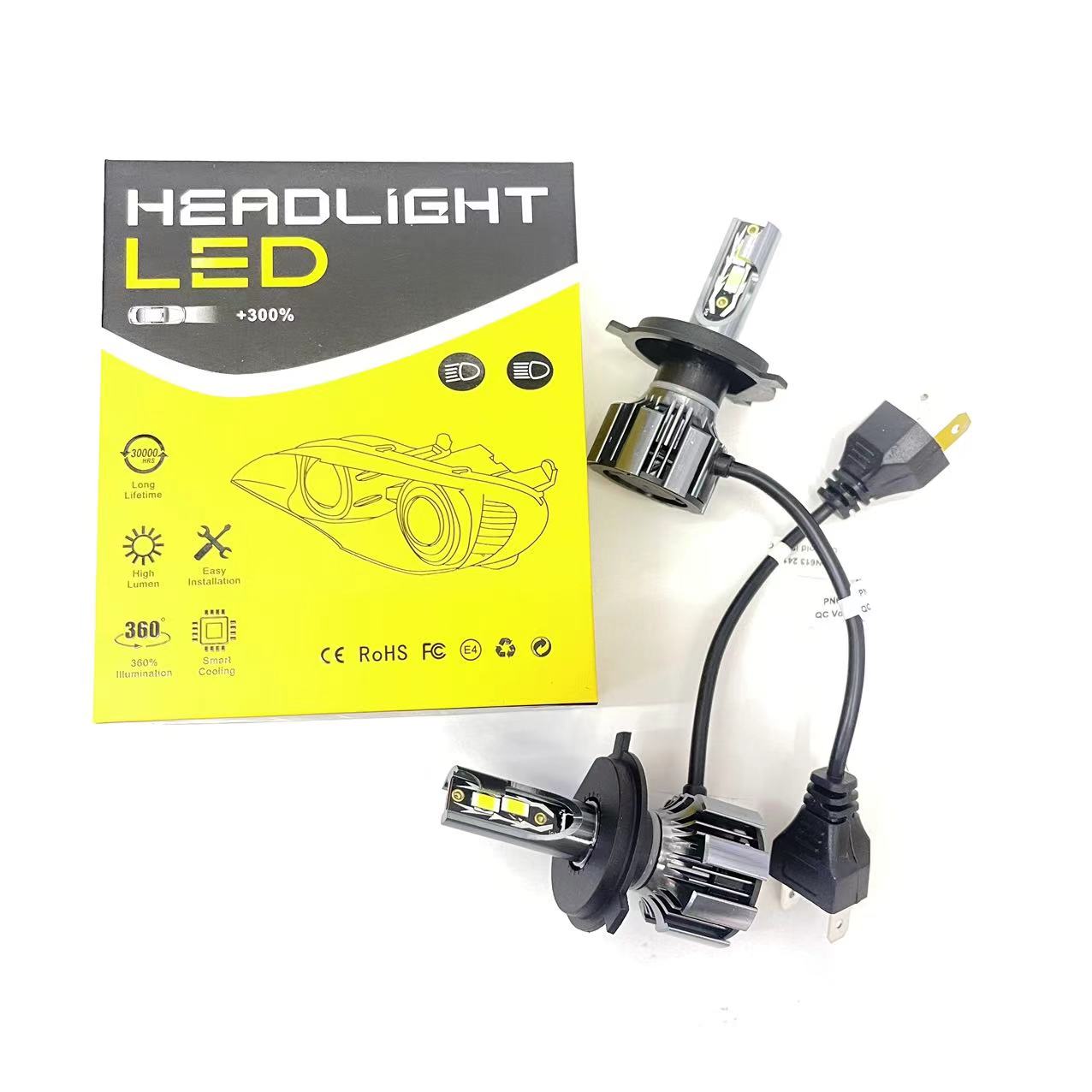 Automotive LED headlights V6T, 38W high beams, high-power H4H7, automotive accessories headlights Specification drawing