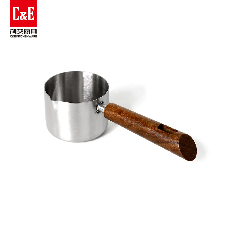 C&E Creative Stainless Steel oil-pouring cup, kitchen hot oil pan, mini oil-pouring pan for stir-frying and heating oil, home use