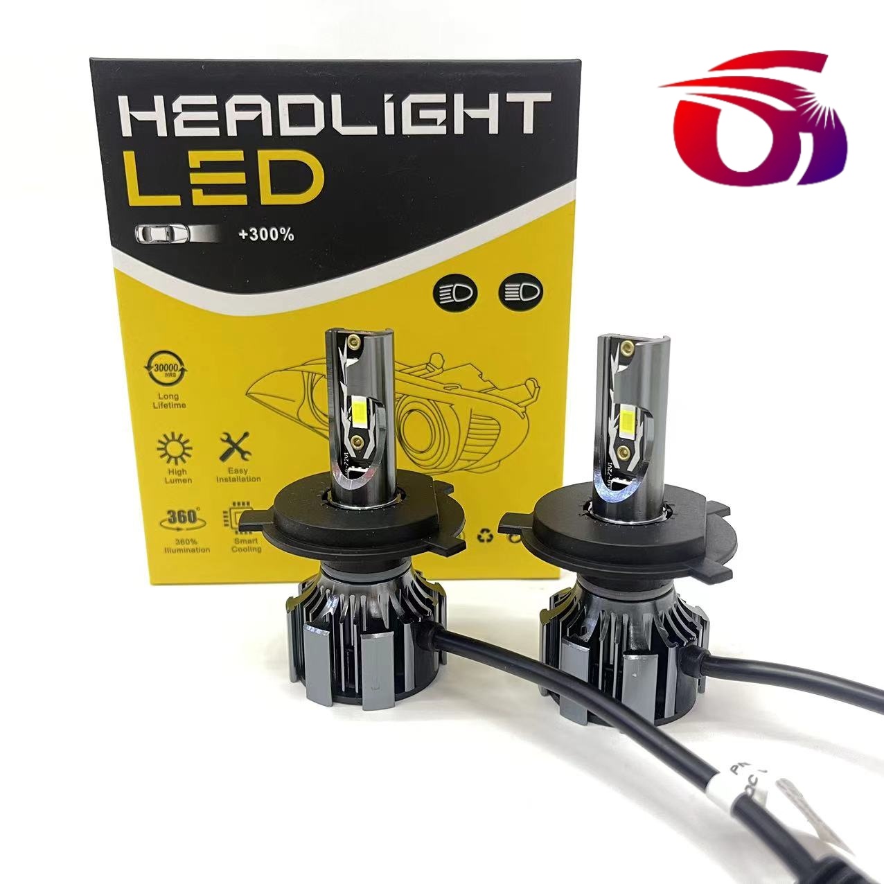 Automotive LED headlights V6T, 38W high beams, high-power H4H7, automotive accessories headlights full figure