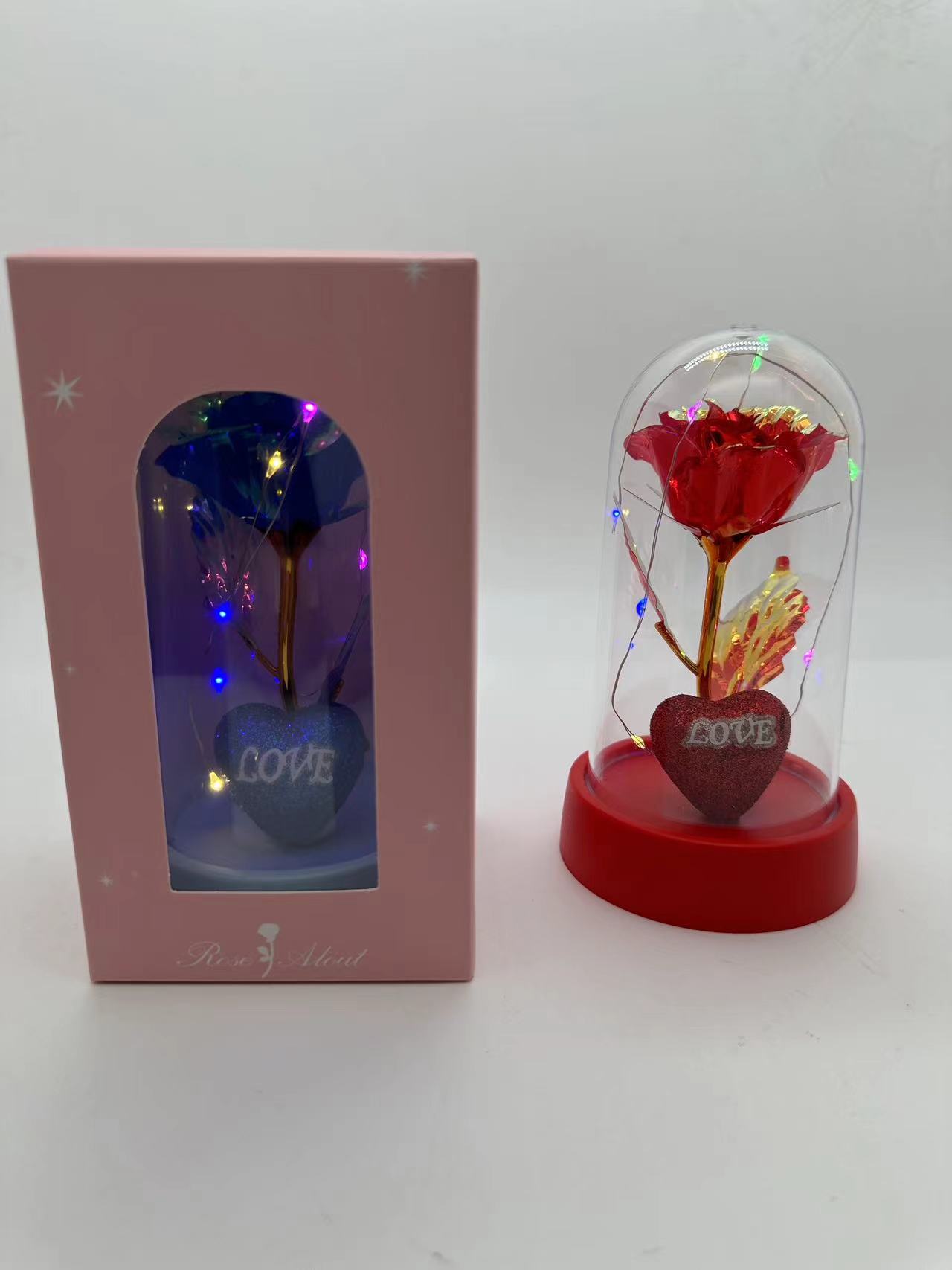 永生花爱心之翼金箔玫瑰花小款七夕情人节母亲节生日礼物创意摆摊摆件服装配饰花手工花材料仿真花假花