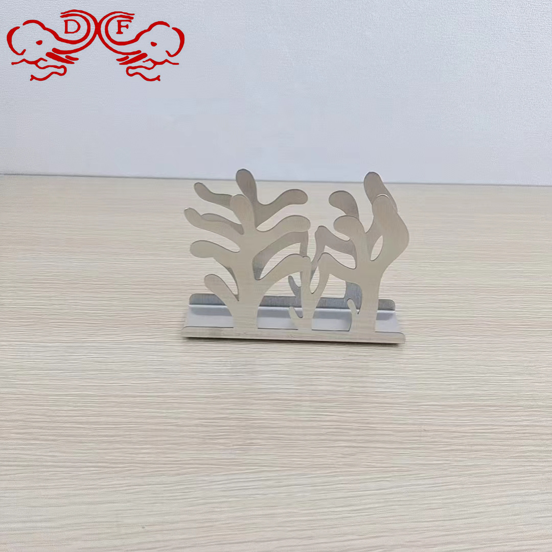 DF68734 不锈钢纸巾架金属立式餐厅立式方形夹纸架金色方巾纸架DF TRADINGHOUSE 