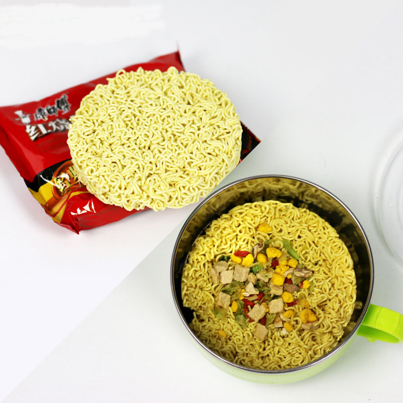 Instant noodle bowl, stainless steel lid, single dormitory student lunch box, portable insulated lunch box for office workers, rice bowl details Picture