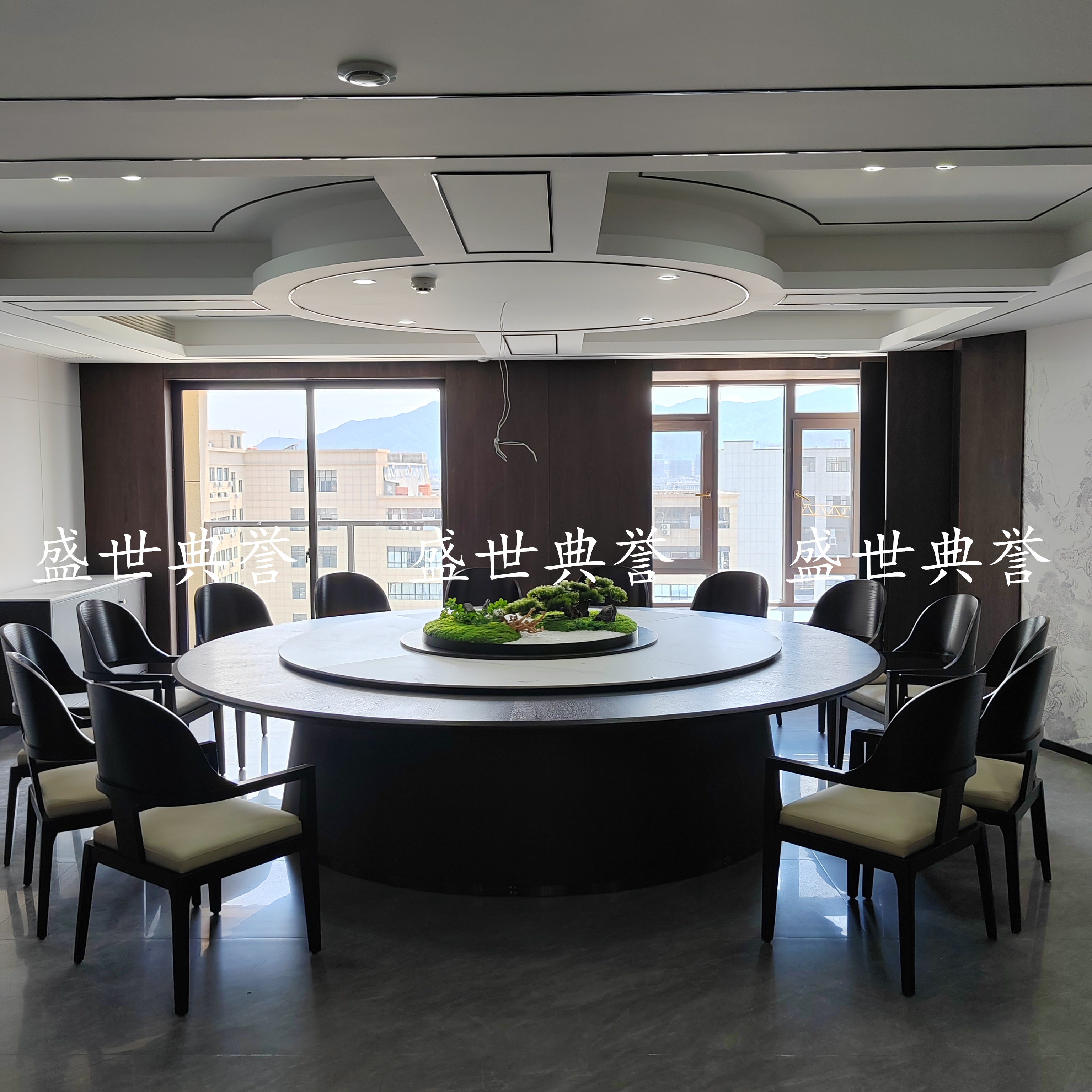 Haixi International Hotel's solid wood chairs, restaurant private rooms, new Chinese-style dining chairs, club business reception solid wood electric tables and chairs