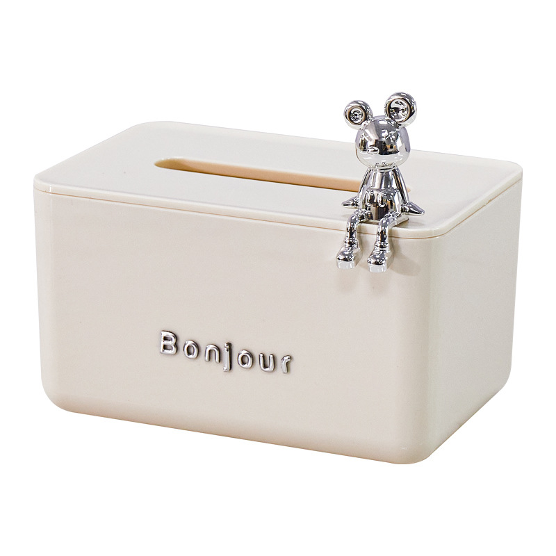 B78-ZJH23051 Tissue box, high-end tissue storage box, creative cream lift spring tissue box detail image 12