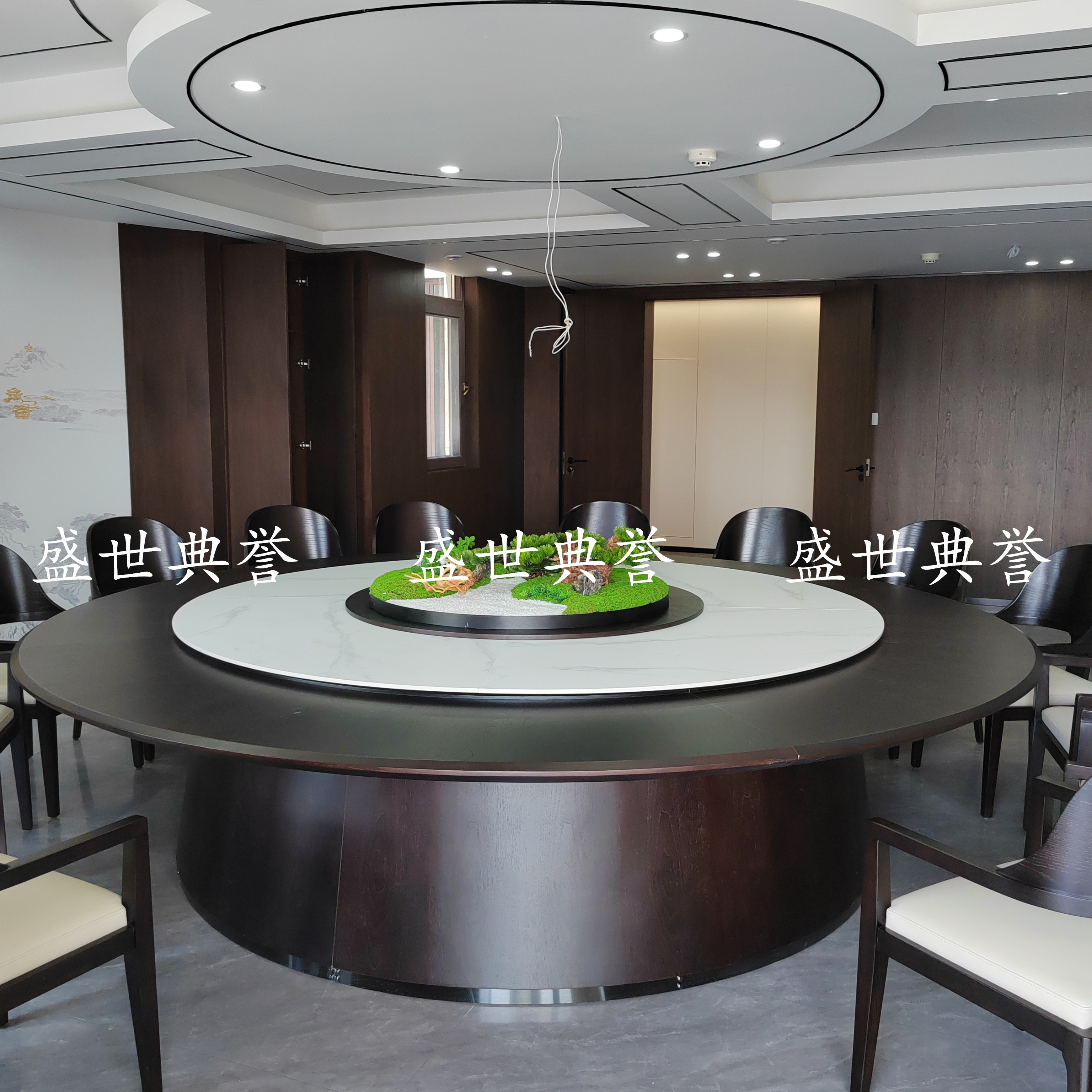Haixi International Hotel's solid wood chairs, restaurant private rooms, new Chinese-style dining chairs, club business reception solid wood electric tables and chairs details Picture