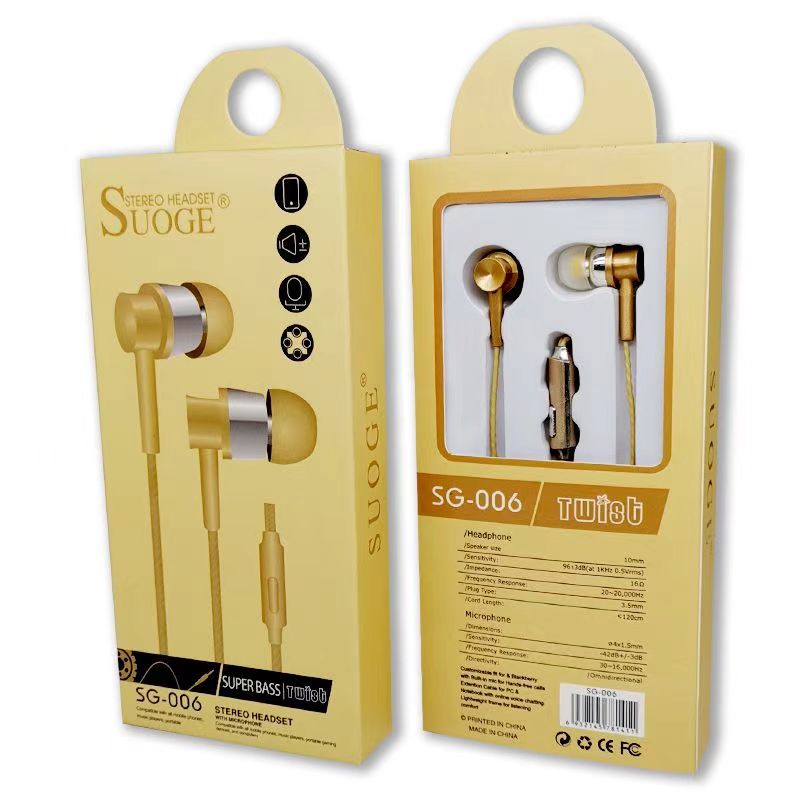 The color of the SUOGE SG-006 mobile phone headphones (with microphone) will be randomly sent Application Scenario