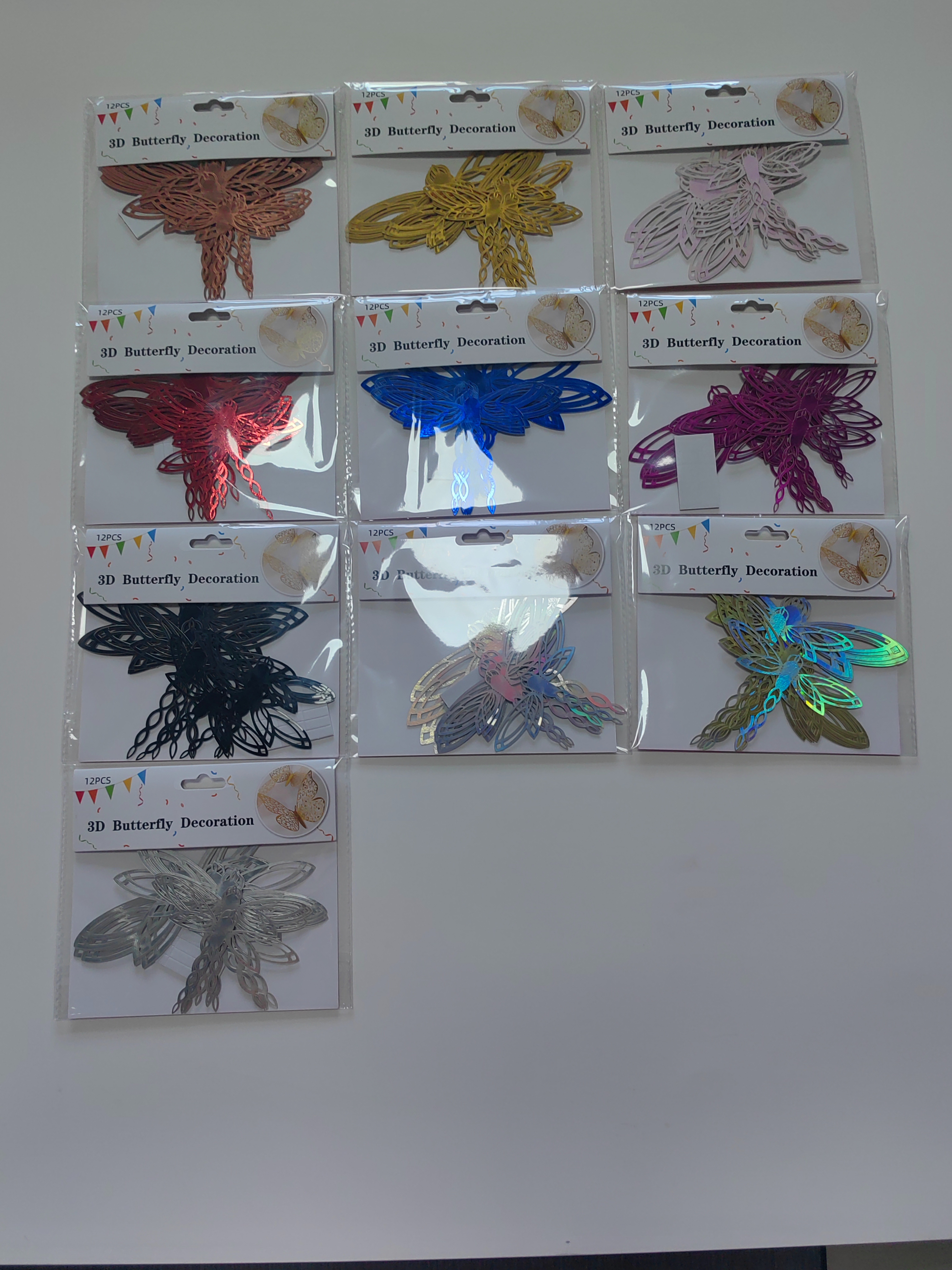 12只装3D金属质感镂空蜻蜓跨境外贸墙贴立体仿真蜻蜓家居贴纸装饰详情1