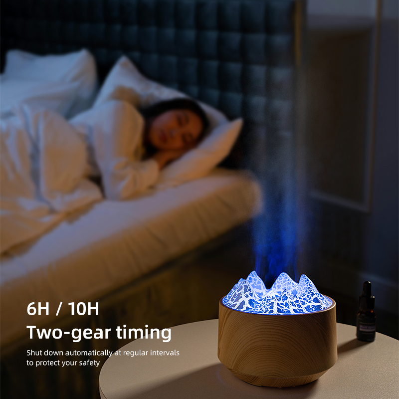 火山裂纹香薰机家用办公桌面七彩火焰加湿器跨境扩香香薰加湿器详情图4