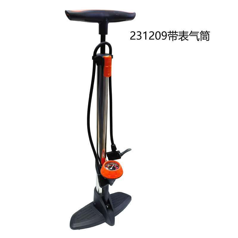 231209 Floor-standing air pump with pressure gauge, floor-standing air pump for basketball toys, air pump for bicycles, air pump for cars and bicycles, portable
