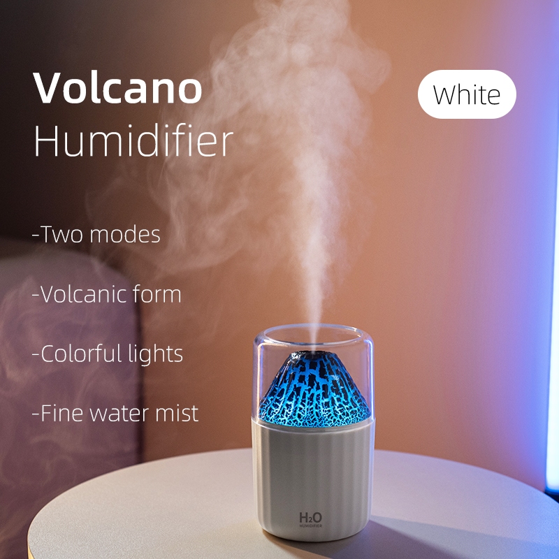 Nuevo humidificador volcano casa oficina dormitorio colorido ambiente lámpara aromaterapia pequeño escritorio llama humidificador details Picture