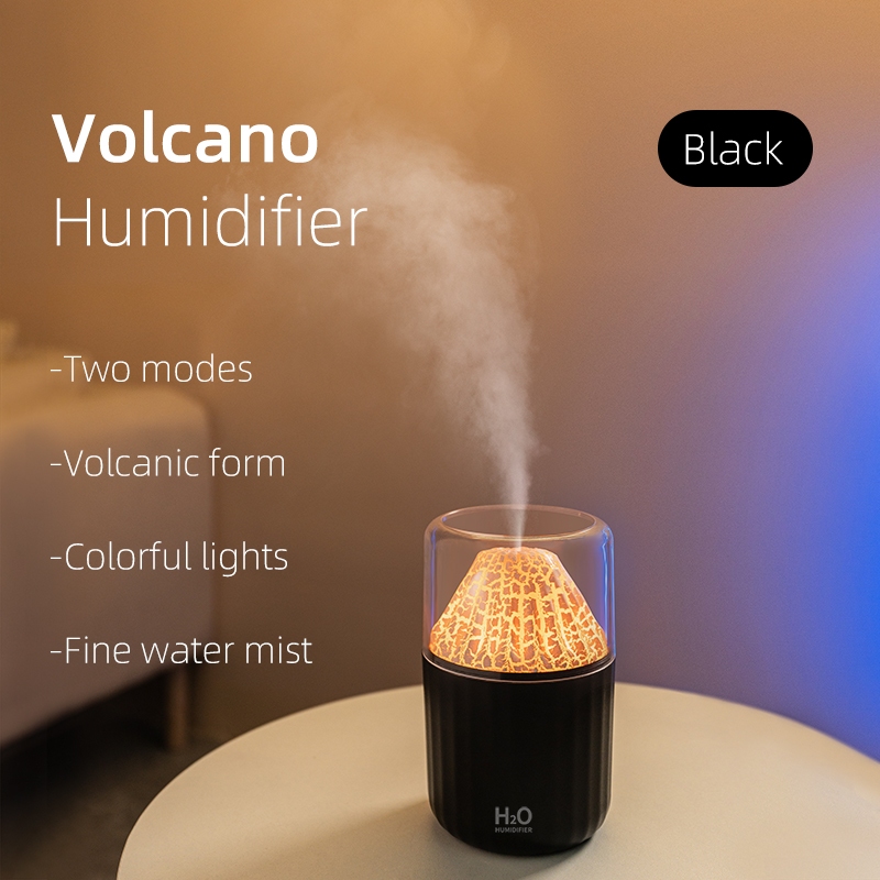 Nuevo humidificador volcano casa oficina dormitorio colorido ambiente lámpara aromaterapia pequeño escritorio llama humidificador Item Picture