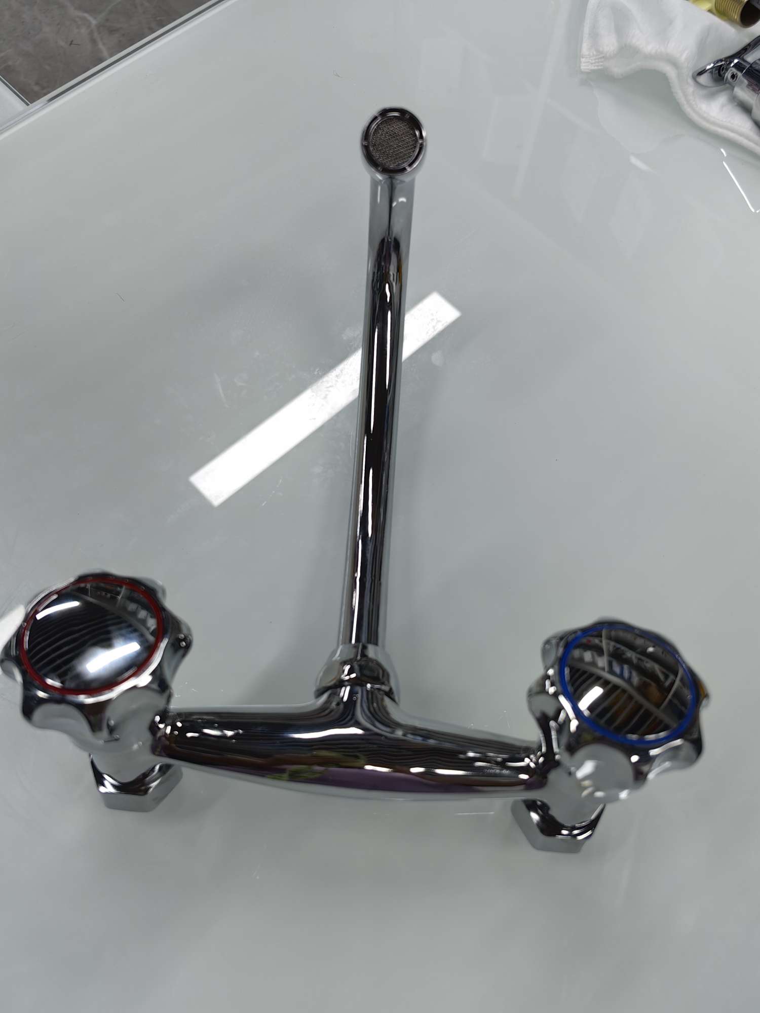 Ah41 Household Kitchen Wash Basin Faucet, Into The Wall Double Handle Hot And Cold Faucet, Faucet, Hot And Cold Faucet