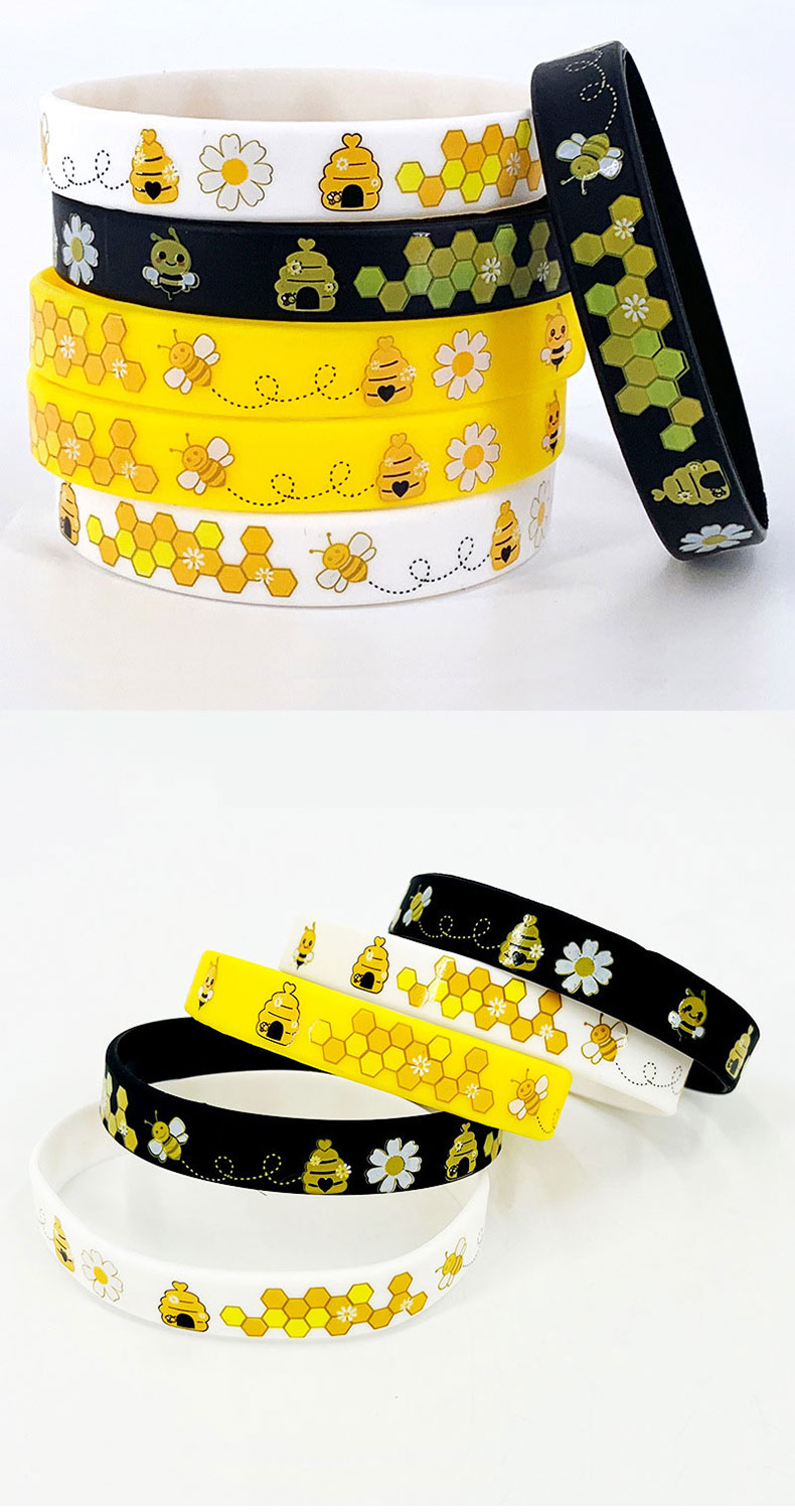 欧美小蜜蜂彩色印刷可爱卡通图案手腕带主题派对饰品男女硅胶手环欧美小蜜蜂彩色印刷可爱卡通图案手腕带主题派对饰品男女硅胶手环详情3