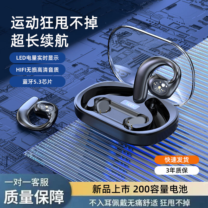 蓝牙耳机/降噪蓝牙耳机/头戴式耳机/翻译/挂耳无线耳机白底实物图